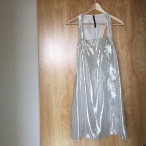Shiny silver designer dress